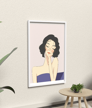 Minimalist modern wall art poster of a stylish woman in glasses | Elegant fashion illustration for home decor - Mi tienda
