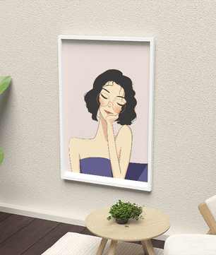 Minimalist modern wall art poster of a stylish woman in glasses | Elegant fashion illustration for home decor - Mi tienda