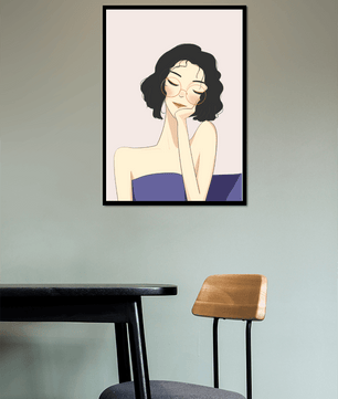 Minimalist modern wall art poster of a stylish woman in glasses | Elegant fashion illustration for home decor - Mi tienda