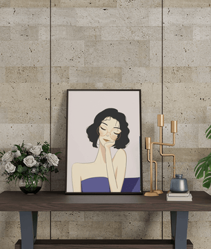 Minimalist modern wall art poster of a stylish woman in glasses | Elegant fashion illustration for home decor - Mi tienda