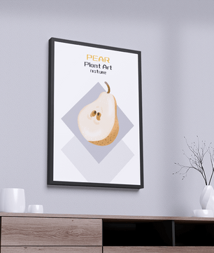 Pear illustration with modern minimalistic design and soft color palette - Mi tienda