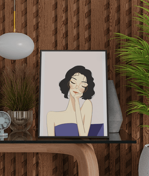 Minimalist modern wall art poster of a stylish woman in glasses | Elegant fashion illustration for home decor - Mi tienda