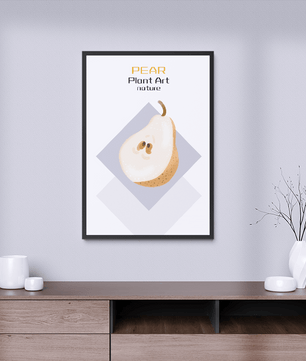 Pear illustration with modern minimalistic design and soft color palette - Mi tienda