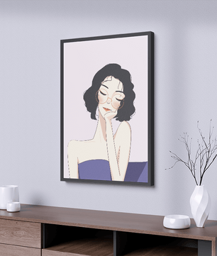 Minimalist modern wall art poster of a stylish woman in glasses | Elegant fashion illustration for home decor - Mi tienda