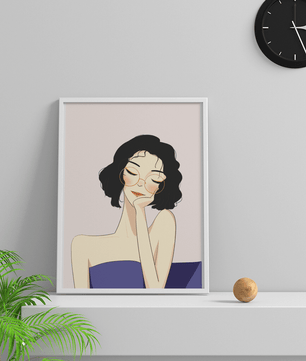Minimalist modern wall art poster of a stylish woman in glasses | Elegant fashion illustration for home decor - Mi tienda
