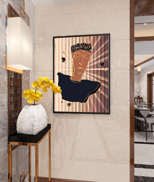 Abstract portrait with golden highlights and surreal background - Mi tienda