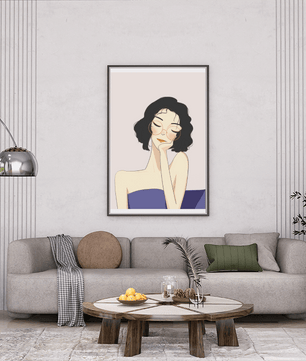 Minimalist modern wall art poster of a stylish woman in glasses | Elegant fashion illustration for home decor - Mi tienda