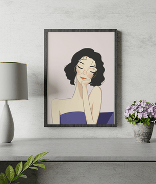 Minimalist modern wall art poster of a stylish woman in glasses | Elegant fashion illustration for home decor - Mi tienda