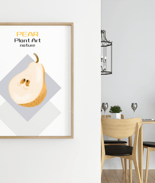 Pear illustration with modern minimalistic design and soft color palette - Mi tienda