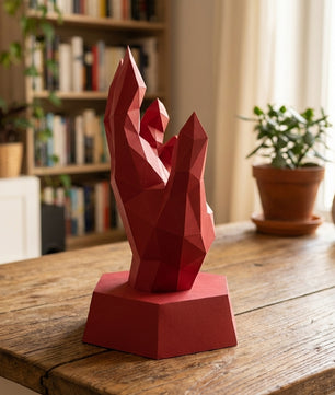 Papercraft hand on stand 3D polygonal paper figure for assembly 40x26x20, 59 parts – DIY craft jewelry holder, sculptural cardboard hand for modern decor - Mi tienda