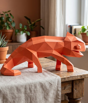 Chameleon Paper Sculpture - 34cm Large Lizard Decor - Low Poly Geometric Animal - 3D Papercraft Art - Modern Office Desk Decor - Reptile Gift - Mi tienda