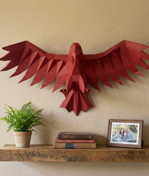 3D Eagle Wall Art Papercraft, Polygonal Bird Figure for Assembly – DIY Geometric Sculpture, Unique Home Decor for Creative Workspace - Mi tienda