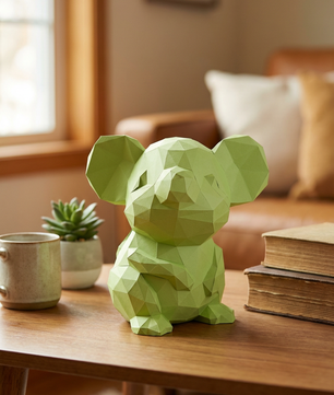 3D polygonal paper mouse for assembly 25 x 30 x 24 – decorative papercraft DIY kit, modern cardboard sculpture, geometric home decoration - Mi tienda
