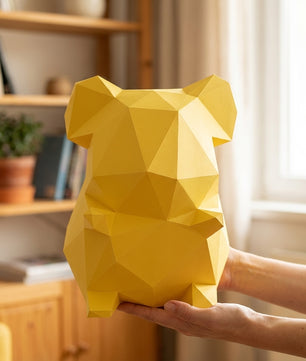 Own polygonal hamster papercraft – 3D modern geometric sculpture, 44 ready-to-fold pieces, size 30x26x20 cm, creative paper animal decor for any space - Mi tienda