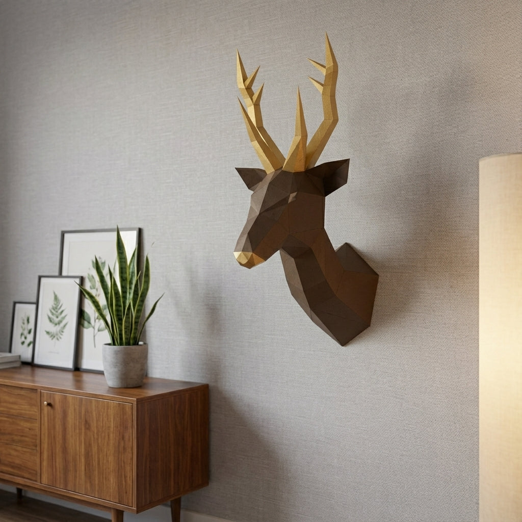 Astronauta pequeño en cohete 3D, figura de papel poligonal para manualidades, 42x32x11 – Manualidad DIY, escultura geométrica moderna para decoración de pared