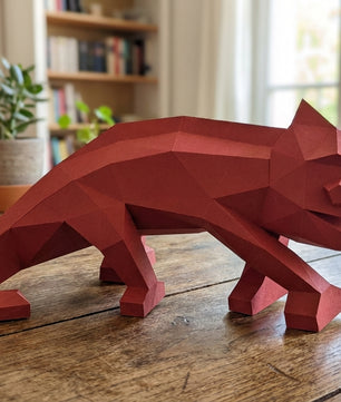 Chameleon Paper Sculpture - 34cm Large Lizard Decor - Low Poly Geometric Animal - 3D Papercraft Art - Modern Office Desk Decor - Reptile Gift - Mi tienda