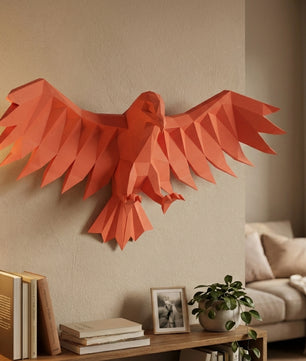 3D Eagle Wall Art Papercraft, Polygonal Bird Figure for Assembly – DIY Geometric Sculpture, Unique Home Decor for Creative Workspace - Mi tienda