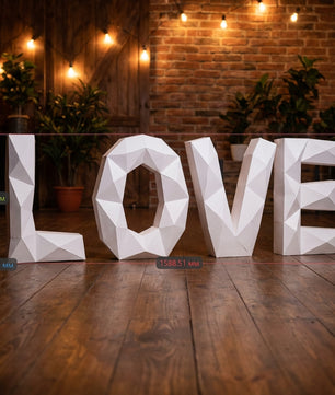 Giant LOVE 3D Papercraft Kit – 50cm Large BIG Geometric Sculpture for Home & Events (Uncut Paper in Tube) - Mi tienda
