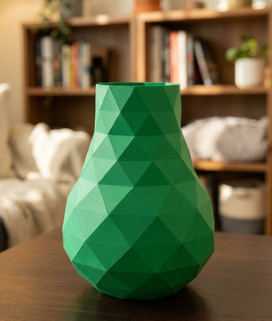 Jarrón de papel decorativo 3D 21 x 16 x 17 – recipiente poligonal para ensamblar, manualidad DIY, papel de 180 g, decoración moderna para el hogar