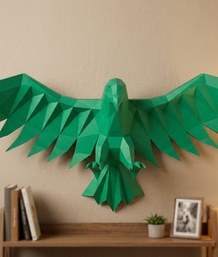 3D Eagle Wall Art Papercraft, Polygonal Bird Figure for Assembly – DIY Geometric Sculpture, Unique Home Decor for Creative Workspace - Mi tienda