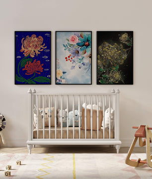 Pinturas Florales Sin Marco en Interiores Modernos