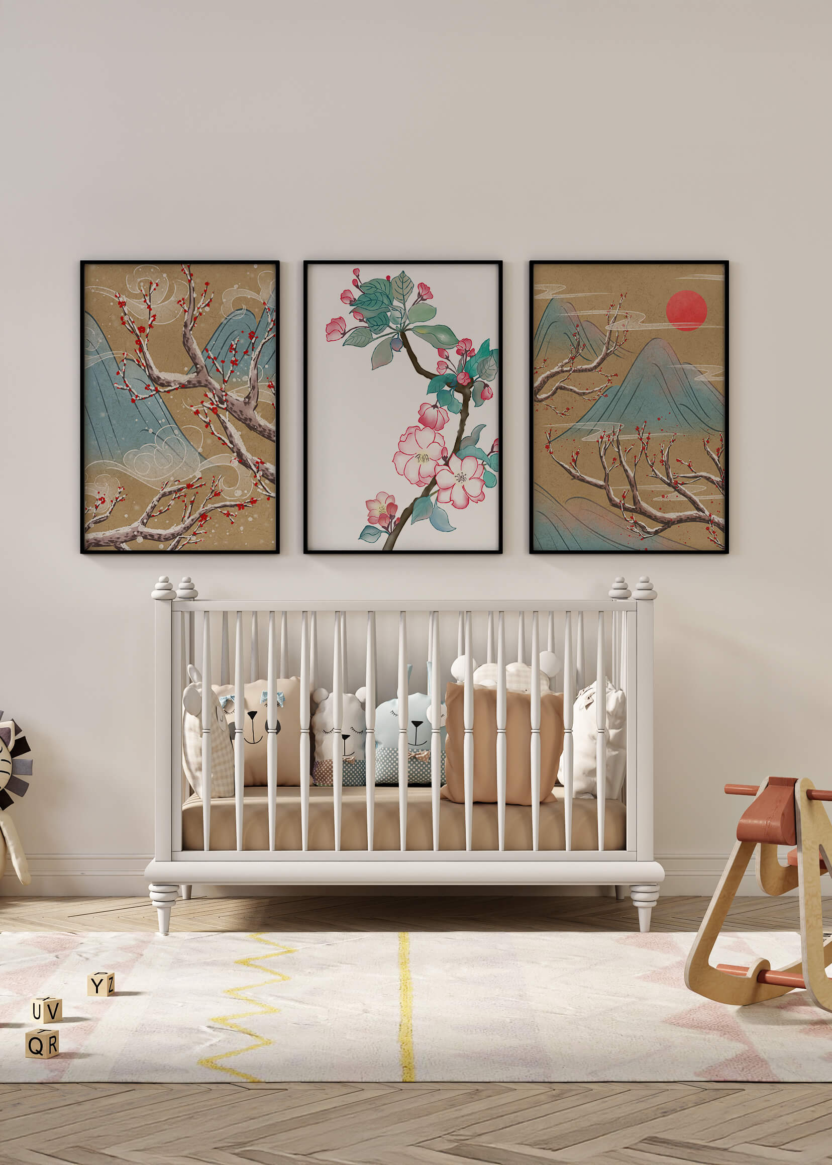 Blumige und landschaftliche Aquarellkunst