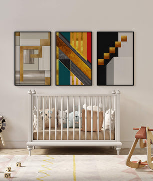 Art abstrait moderne avec des détails dorés