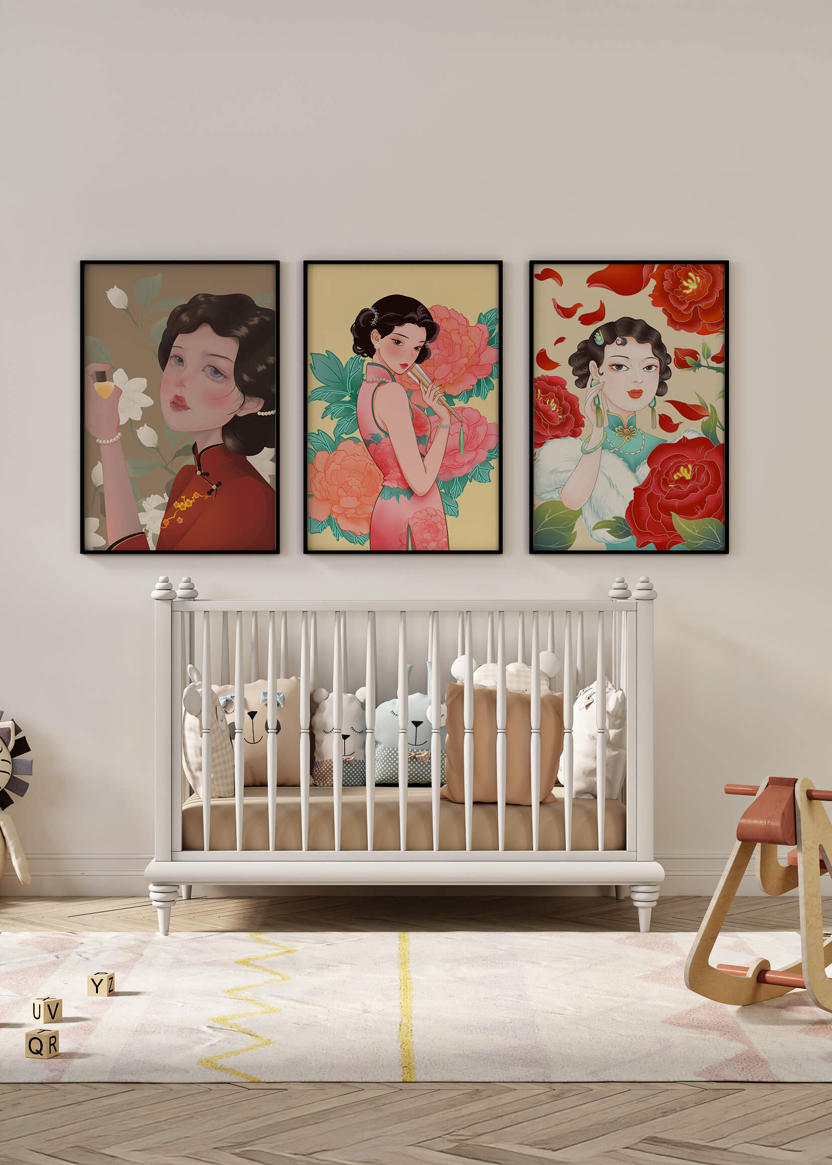 Arte Decorativo de Mujeres con Flores