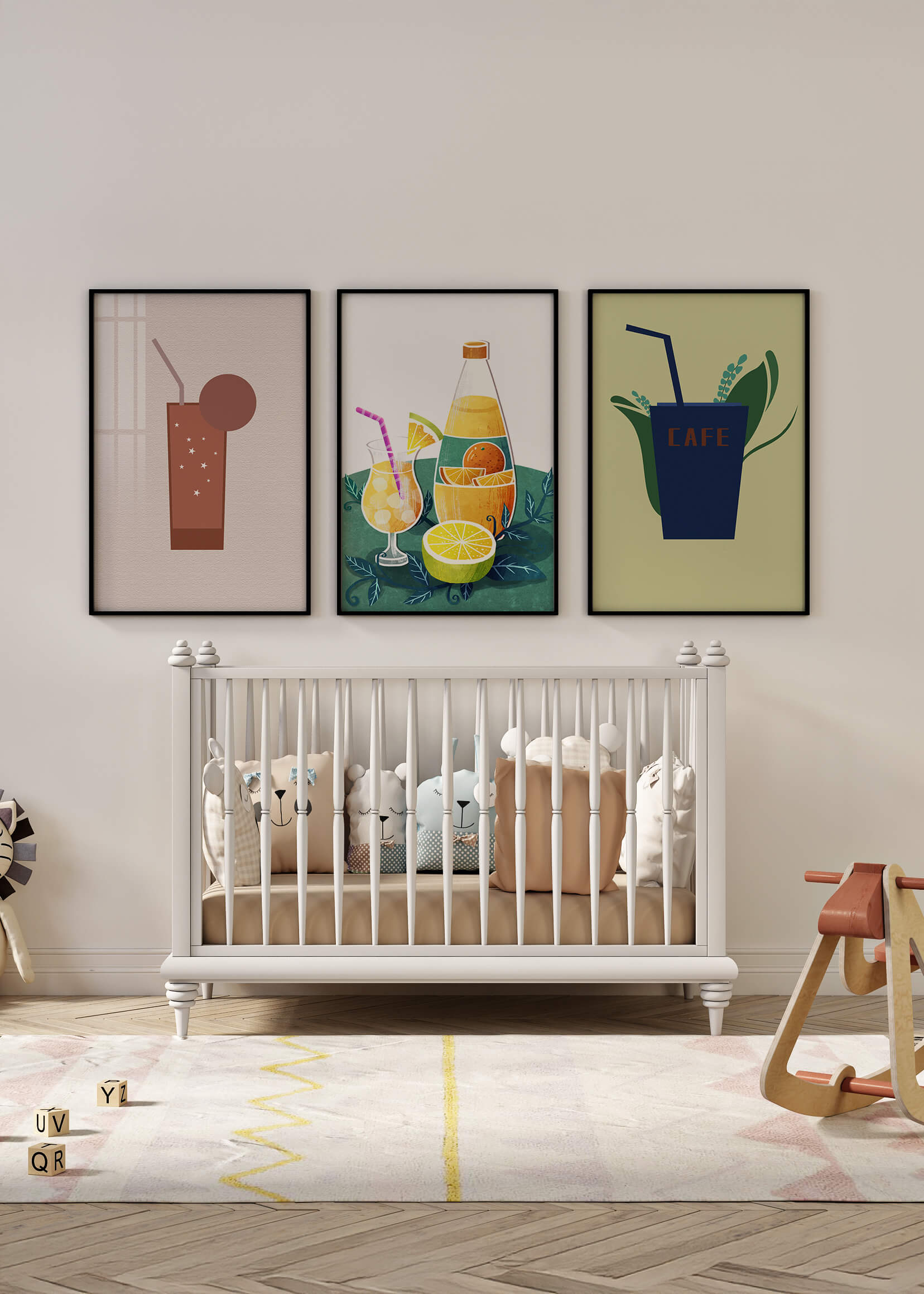 Imágenes Minimalistas de Bebidas Exhibidas en Interiores