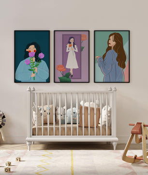 Wanddekoration mit modernen Illustrationen