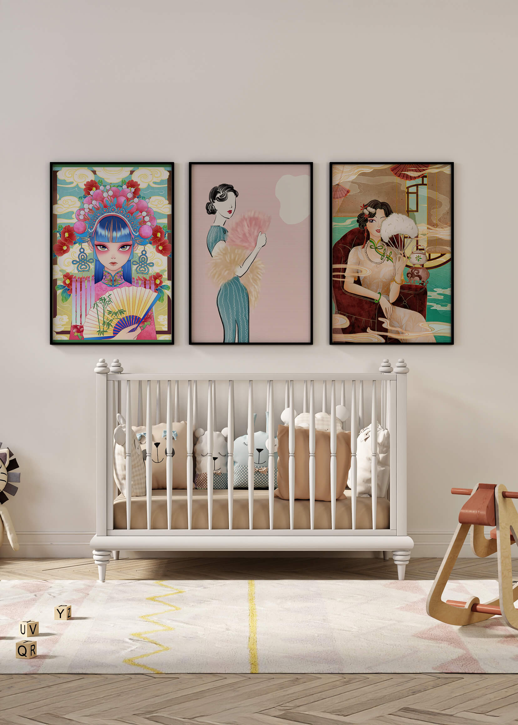 Affiches artistiques avec images asiatiques sans cadre