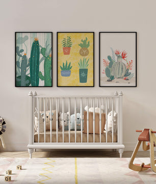 Conjunto De Impresiones De Cactus Sin Marco En Interior