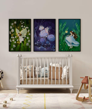 Illustrations de fées dans un style enfantin décoratif
