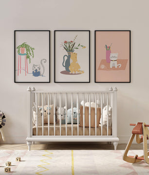 Imágenes Decorativas de Gatos y Plantas en Interiores Modernos