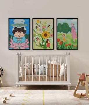 Ensemble d’illustrations modernes au style enfantin