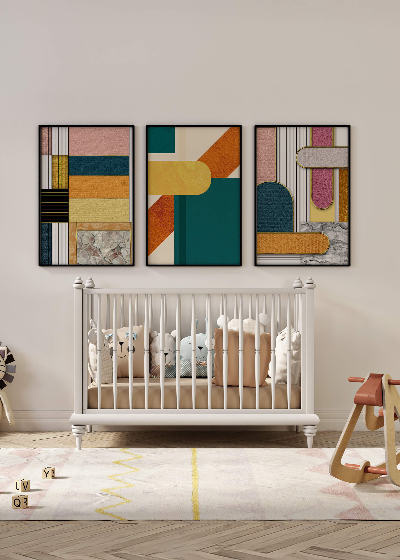 Cuadros Abstractos Modernos con Diseño Geométrico