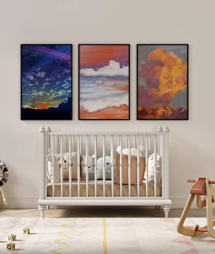 Pinturas Abstractas De Cielo Y Paisaje Sin Marco