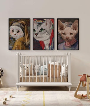 Pinturas de Gatos Elegantes en Estilo Clásico