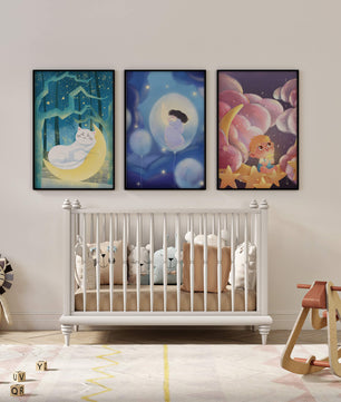 Tableaux de rêve avec des motifs pour enfants et des pois