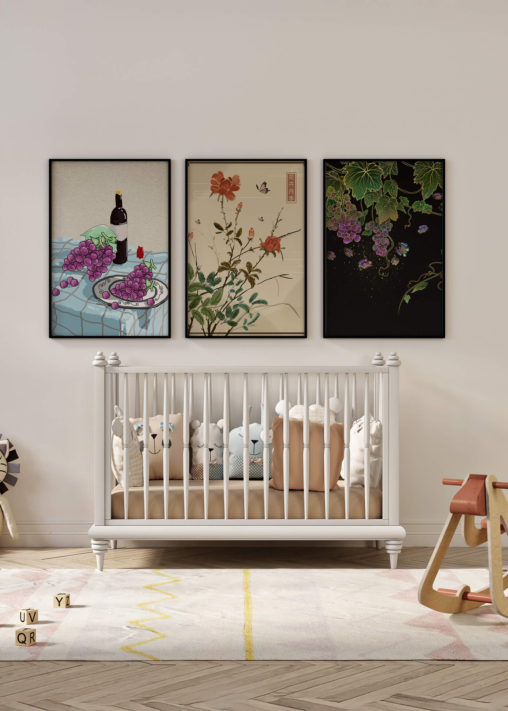 Œuvres d’art florales et fruitières avec des détails naturels