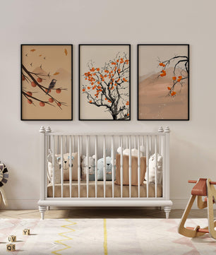 Ensemble d’art décoratif avec des motifs de nature et de fruits d’automne