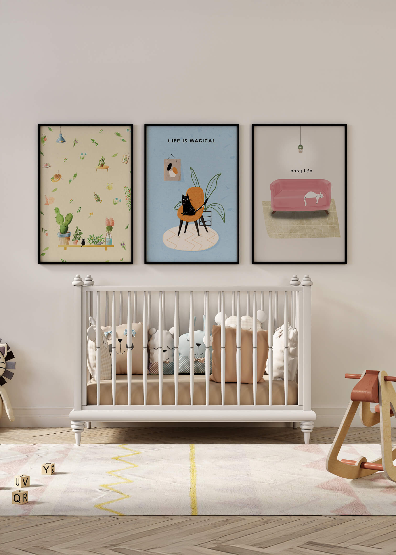 Ensemble d'illustrations modernes et colorées pour la décoration intérieure