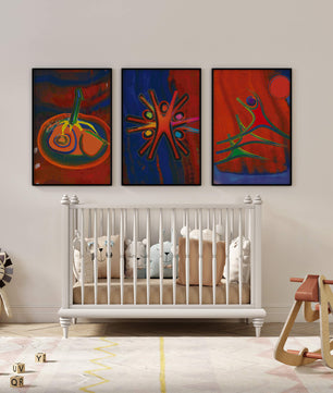 Pinturas Abstractas Coloridas en Estilo Moderno Sin Marco
