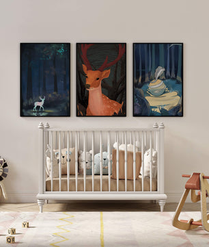 Dschungeltier-Triptychon mit künstlerischem Druck
