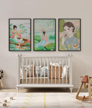 Ensemble d'Illustrations Orientales Sans Cadre