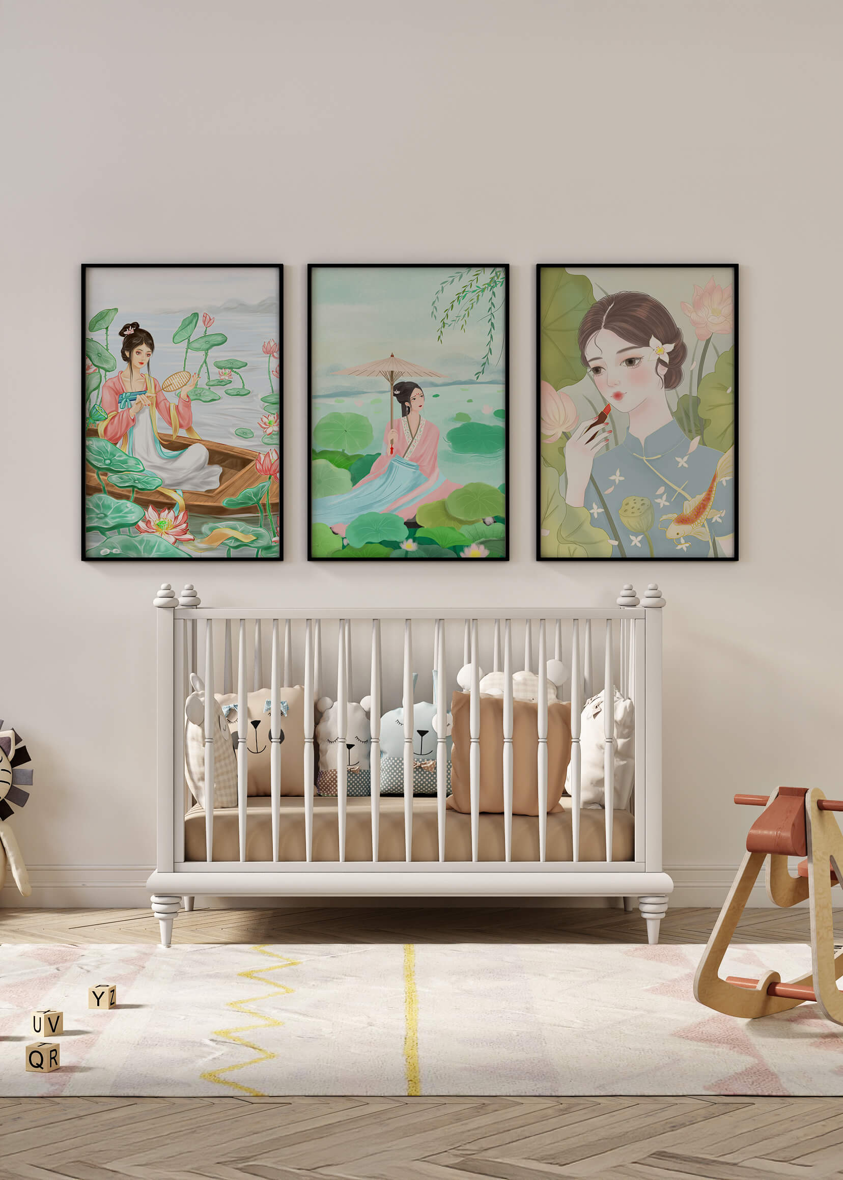 Conjunto de Ilustraciones Orientales Sin Marco