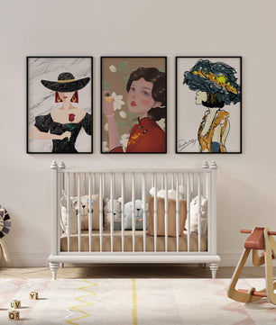 Set de Arte con Retratos de Mujeres en Estilo Clásico y Moderno