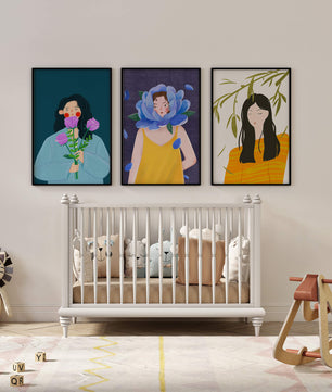 Ensemble de trois illustrations modernes sans cadre