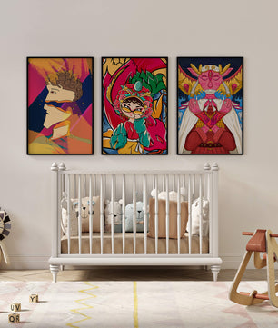 Ensemble de trois œuvres d’art pop sans cadre