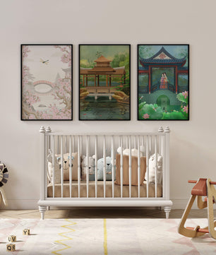 Triptyque de paysages asiatiques en impressions artistiques